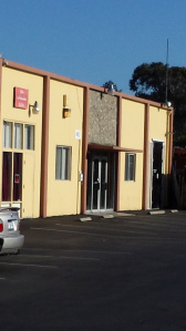Clients' entrance to Project We Hope overnight shelter in East Palo Alto, California
